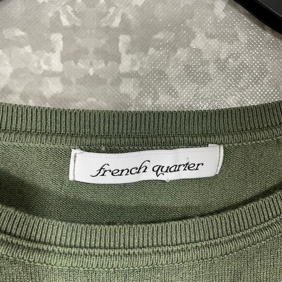 French Quarter Women's Minimalist Olive Green Sweater - Size Large - Raglan - Picture 4 of 6